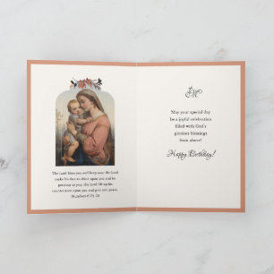 Cartão Virgem Maria Jesus Oração Escritura Religiosa