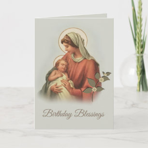 Cartão Virgem Maria Mãe Menino Jesus