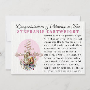 Cartão Virgem Maria Menino Jesus Oração Católica Memorare