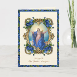Cartão Virgem Maria Religiosa Floral Católica Assunção