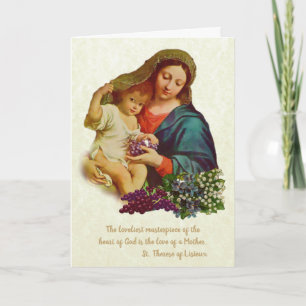 Cartão Virgem Mary Bebê Jesus Cristo Citação Religiosa