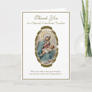 Cartão Virgem Mary Religiosa DCC Padre Professora Nun