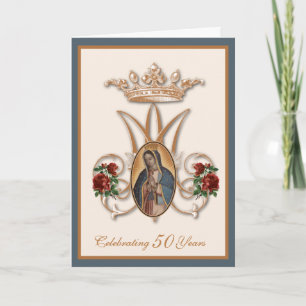 Cartão Virgem Religiosa de Guadalupe Maria Rosas Vermelha
