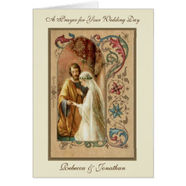 Cartão Virgem Religiosa do Casamento Católico Mary Joseph