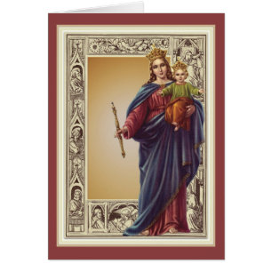 Cartão Virgem Religiosa Mãe Maria Vintage Católica