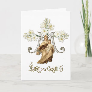 Cartão Virgem Religiosa Maria Jesus Vintage Católica