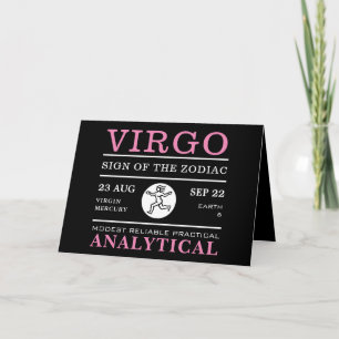 Cartão Virgem Signo do Zodíaco, Astrológico