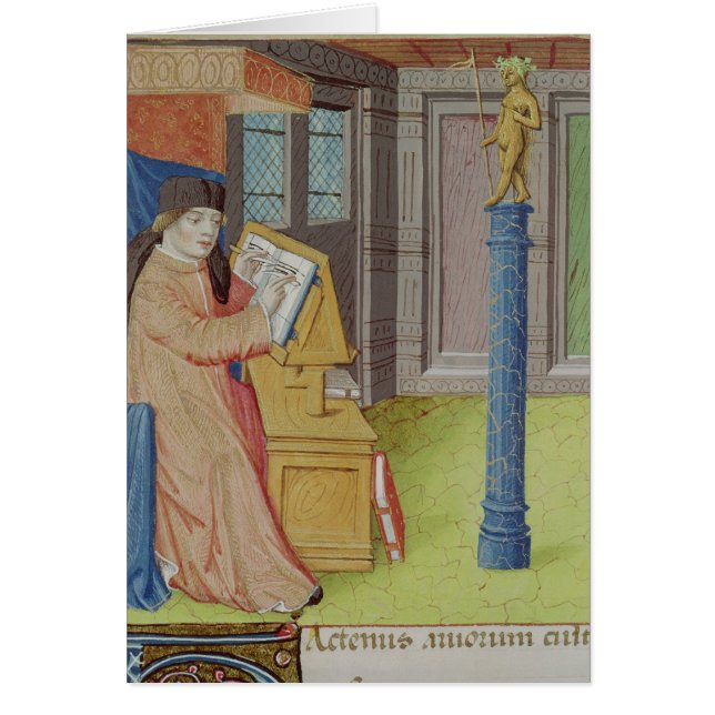 Cartão Virgil escrevendo antes de Artemis (Frente)