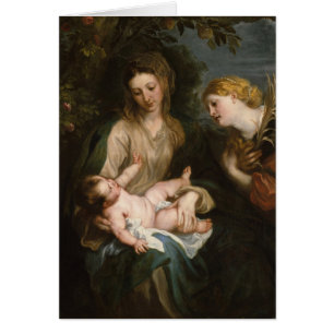 Cartão Virgin & criança com santo Catherine de Alexandri