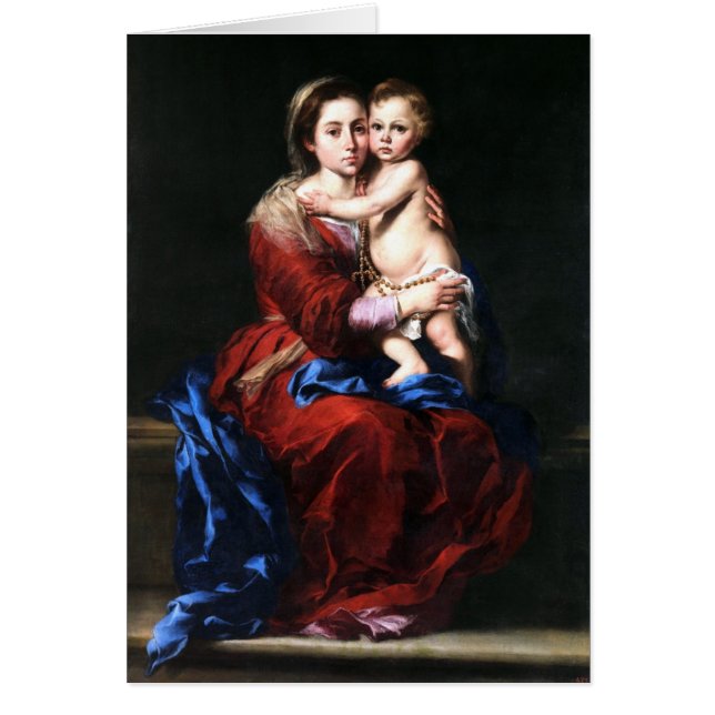 Cartão Virgin do rosário - Bartolome Esteban Murillo (Frente)