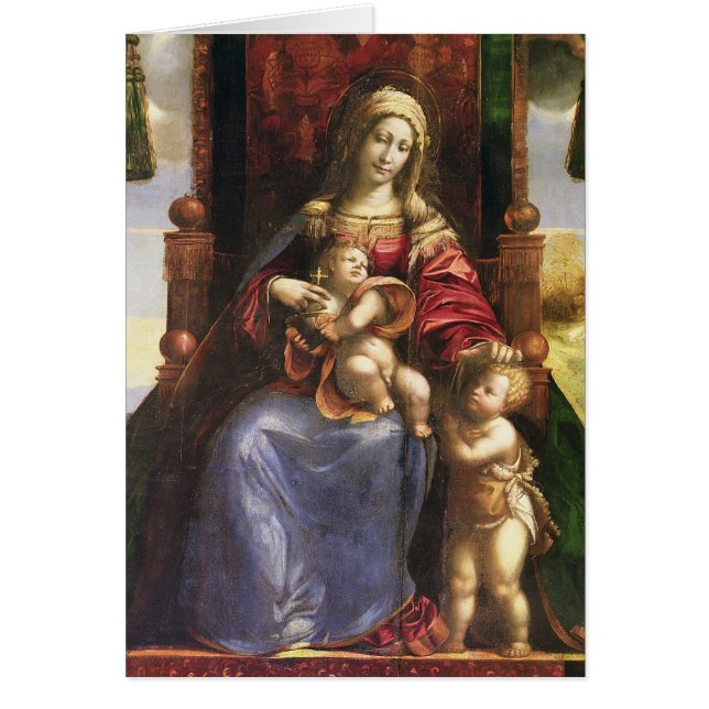 Cartão Virgin e criança com o St John infantil (Frente)