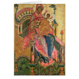 Cartão Virgin e criança, escola de Moscovo