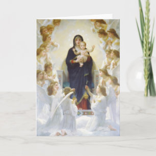 Cartão Virgin Mary and Jesus with angels