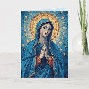Cartão VIrgin Mary Simpatia de Saudação Dobrada