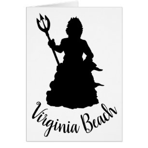 Cartão Virginia Beach, VA Neptune Statue Silhouette