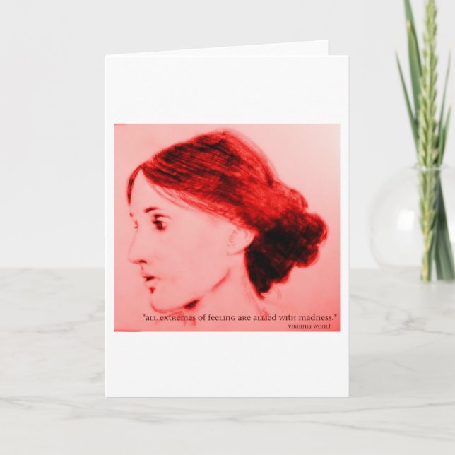 Cartão Virginia Woolf extremos do sentimento (Frente)