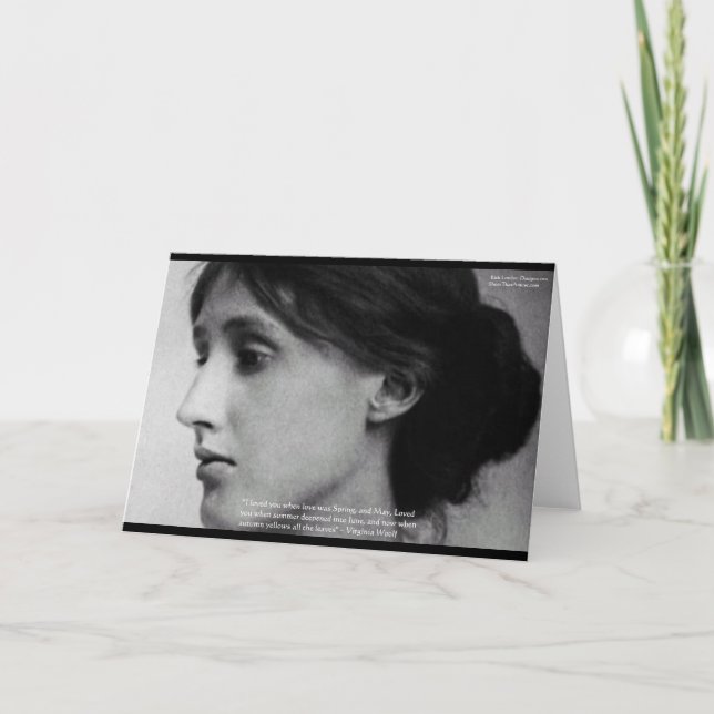 Cartão Virginia Woolf "Love Autumn" Apaixonando presentes (Frente)