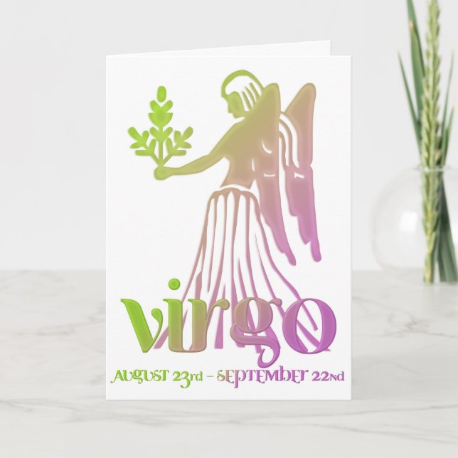 Cartão Virgo Astrology Zodiac Birthday Card d1 (Frente)