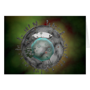 Cartão Virus da gripe, olhar Glassy