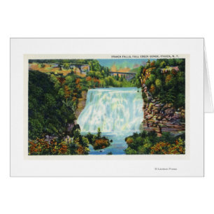 Cartão Visão do desfiladeiro do Creek, Ithaca cai na cena