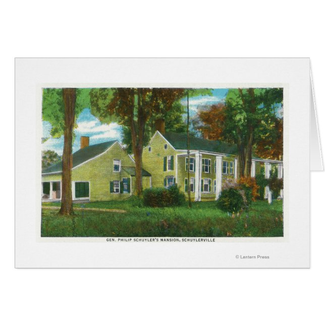 Cartão Visão Exterior da Mansão de Philip Schuyler (Frente Horizontal)