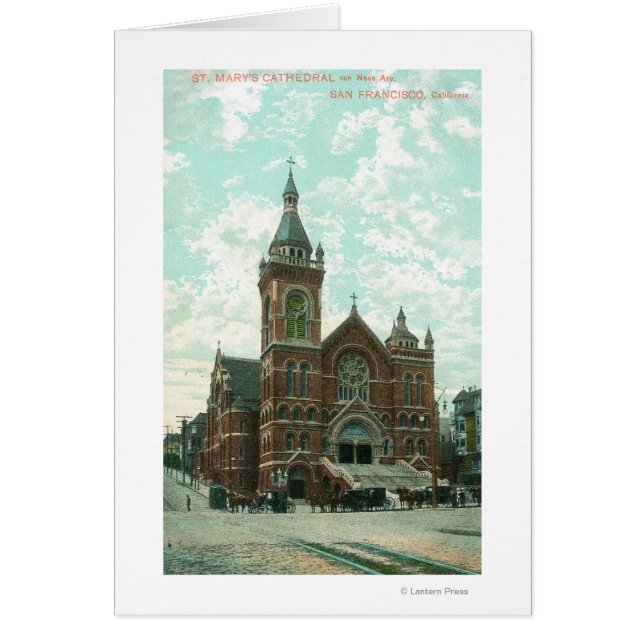 Cartão Visão Exterior da Rua. Catedral de Maria (Frente)