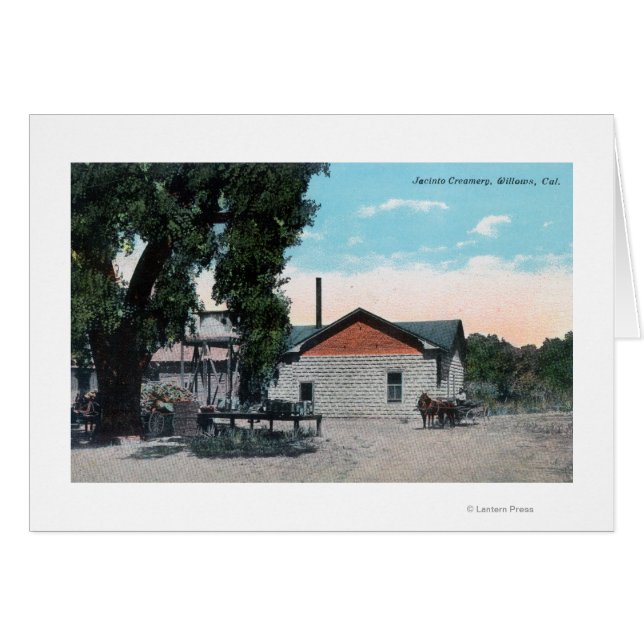 Cartão Visão Exterior de Jacinto CreameryWillows, CA (Frente Horizontal)