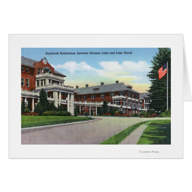 Cartão Visão Exterior de Raybrook Sanatorium (Frente Horizontal)