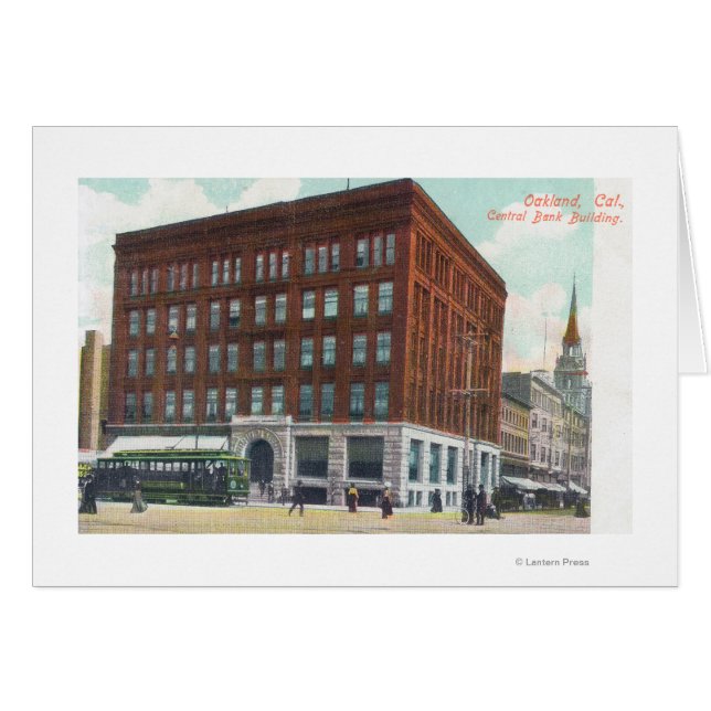 Cartão Visão Exterior do Banco Central BldgOakland, CA (Frente Horizontal)