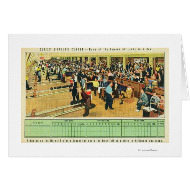 Cartão Visão interior do Centro de Boliches Sunset (Frente Horizontal)