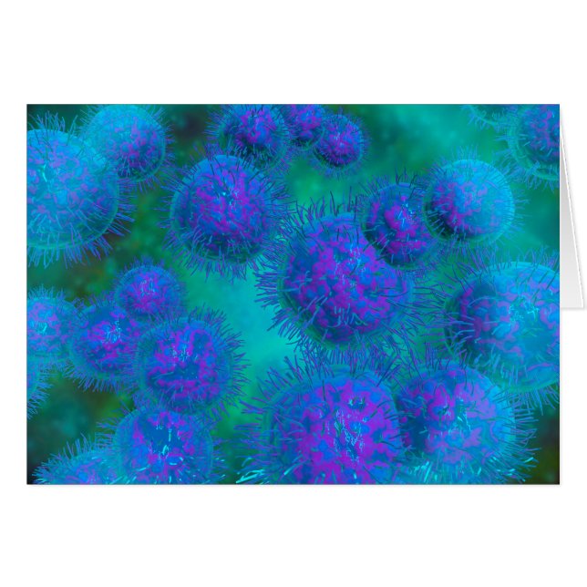 Cartão Visão Microscópica De Diplococcus Bacterium (Frente Horizontal)