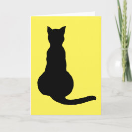 Cartão Visão Traseira De Uma Silhueta Preta De Gato Insub