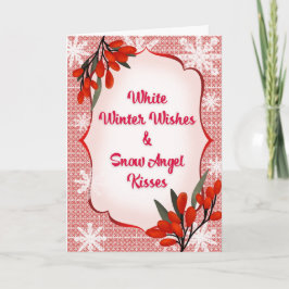 Cartão Visgo de Inverno Desejos de Inverno Beijos de Anjo