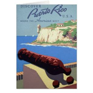 Cartão Visite a Fortaleza de El Morro, Porto Rico, Velho