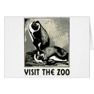 Cartão Visite o jardim zoológico - o poster de WPA -