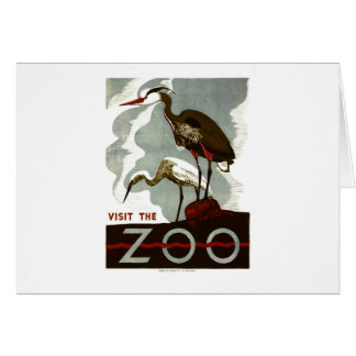 Cartão Visite o jardim zoológico - o poster de WPA -