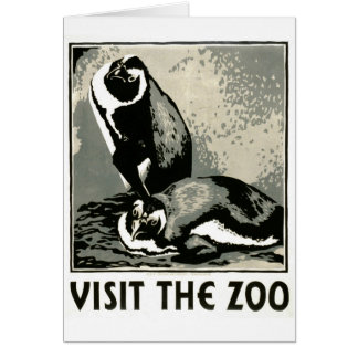 Cartão Visite o jardim zoológico - o poster de WPA -