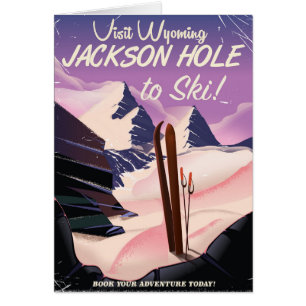Cartão Visite Wyoming! Jackson Hole para o poster de viag