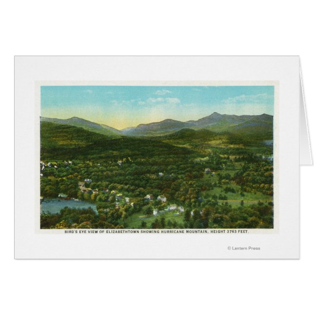 Cartão Vista aérea da cidade com montanha furriquenha (Frente Horizontal)