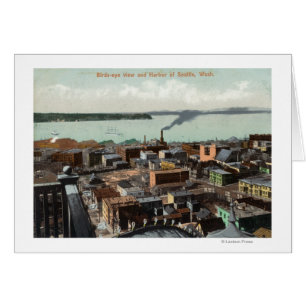 Cartão Vista aérea da cidade e do porto