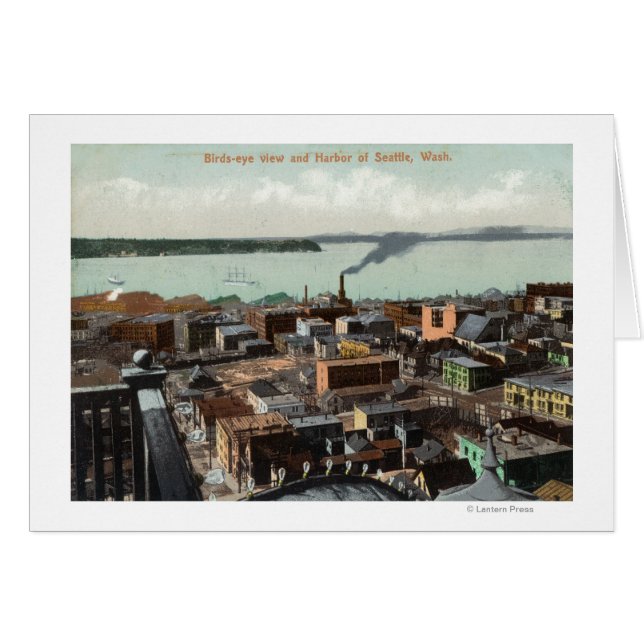 Cartão Vista aérea da cidade e do porto (Frente Horizontal)