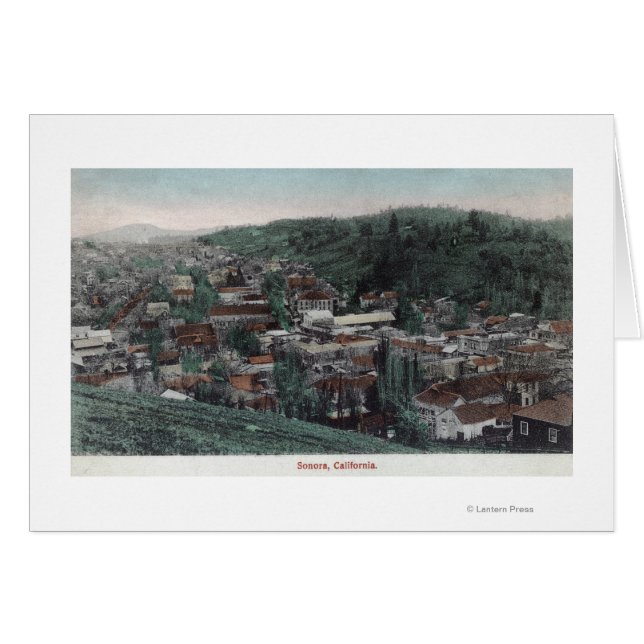 Cartão Vista aérea da cidade nº 2Sonora, CA (Frente Horizontal)