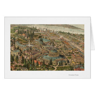 Cartão Vista aérea da Expo Pacífico de Alasca Yukon