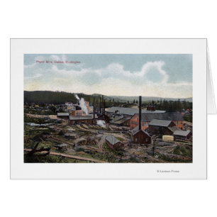 Cartão Vista aérea das fábricas de papel