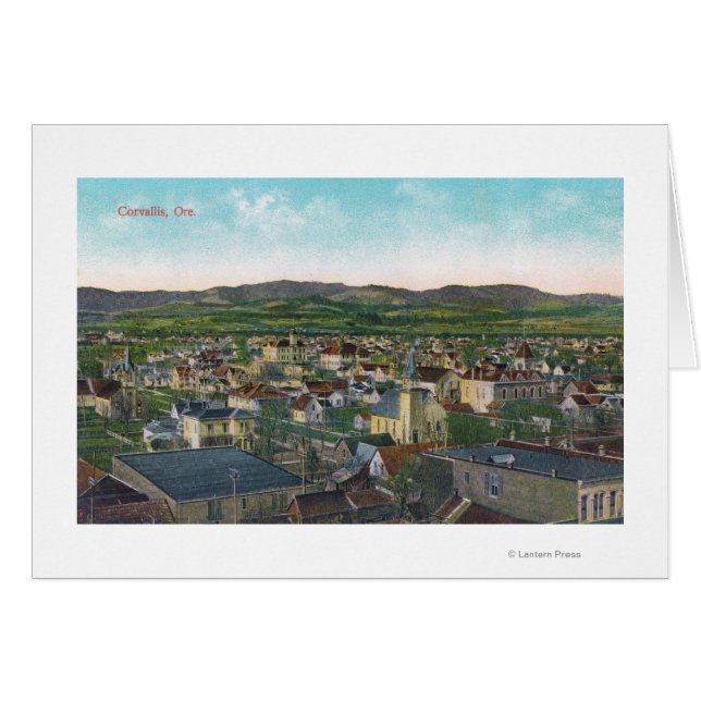Cartão Vista aérea de CityCorvallis, OR (Frente Horizontal)