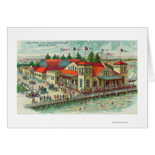 Cartão Vista aérea de Luna Park Caf � e Natatorium