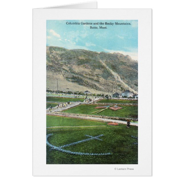 Cartão Vista aérea do Jardim da ColômbiaButte, MT (Frente)