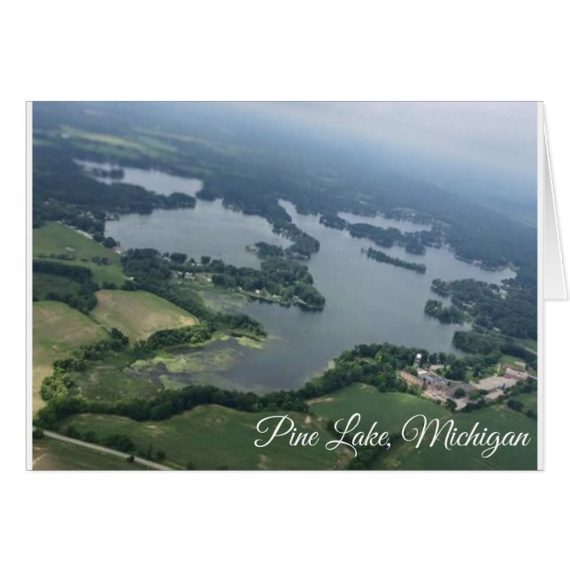 Cartão Vista aérea do lago pine (Frente Horizontal)