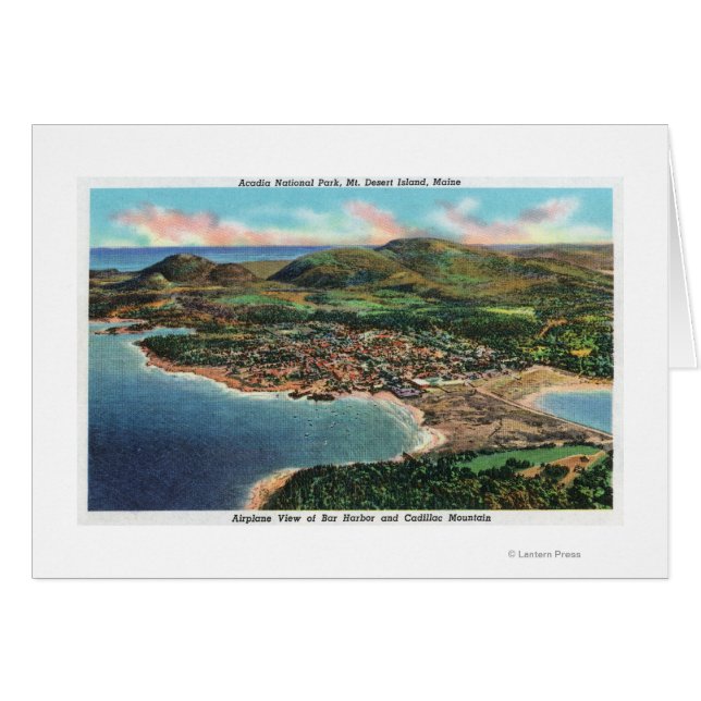 Cartão Vista aérea do porto de Bar e Cadillac (Frente Horizontal)