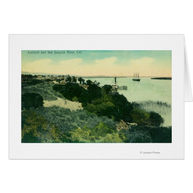 Cartão Vista aérea do rio Antioch e San Joaquin (Frente Horizontal)